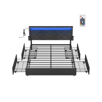 Kaheinimesevoodi raam SONGMICS RMB828G02, 4 sahtlit, 210 × 167 × 88,3/94,7 cm