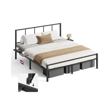 Kaheinimesevoodi raam VASAGLE RMB195B01, 160 × 200 cm, Must, 207,6 × 87 × 161 cm