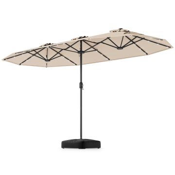 Double-sided patio umbrella, 36 LED lights, 406 × 210 × 226 cm