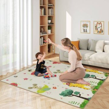 Double-sided waterproof XPE foam play mat, 178 x 148 cm