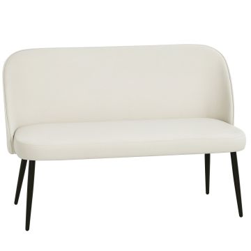 Dvivietė sofa smėlio spalvos, aksominė, metalinis ir eukalipto rėmas, 127x63x84,5 cm