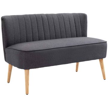 Dvivietė sofa, tamsiai pilka, 117 x 56,5 x 77 cm, iki 220 kg