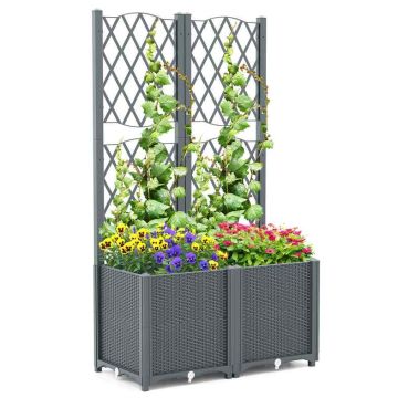 Приподнятая грядка 80x40x140см, серого цвета