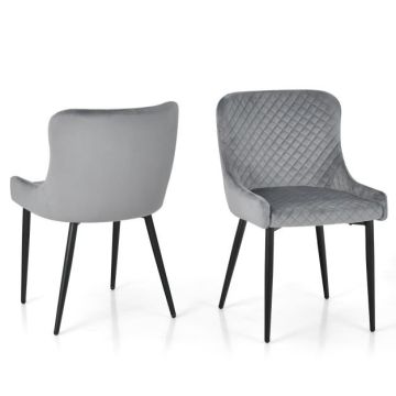2 söögitoa tooli komplekt 60x52x80cm, hall/must värv