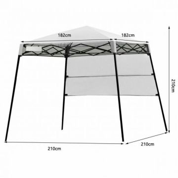 Paviljon 210x210x210 cm, valge/must