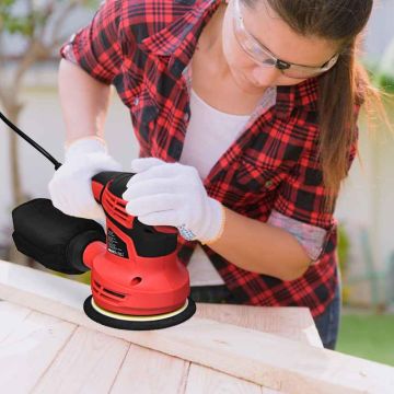Orbital sander, 280 W, 6 speeds, 125 mm, Black/red, 31 × 12.5 × 15.5 cm