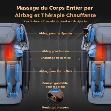 Electric massage chair, 12 automatic modes, Black, 155 × 75.5 × 113 cm
