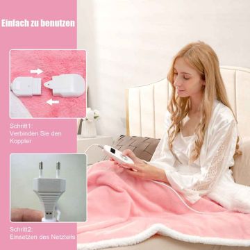 Electric heated blanket, 9 heat levels, 163 × 128 cm