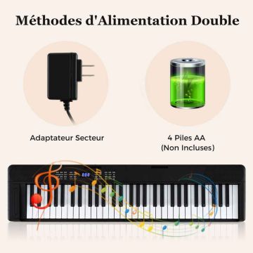 Electric piano, 61 keys, Black, 48 × 22 × 12 cm