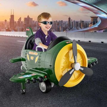 Electric propeller plane for children, manual and remote control, 124 × 100 × 62 cm