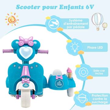 Electric children's scooter, with sidecar, 79.3 × 67 × 58 cm