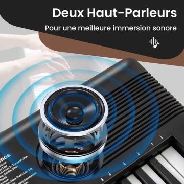 Electronic keyboard, 61 keys, Black/purple, 58 × 18 × 5 cm
