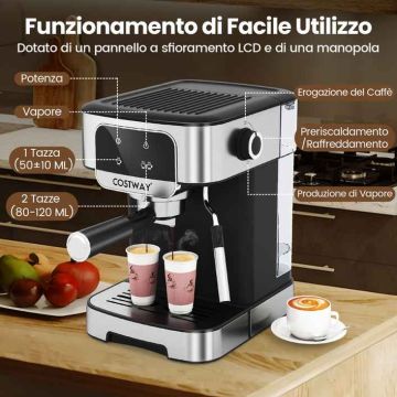 Espresso machine, 20 bar, 26 × 28 × 21 cm