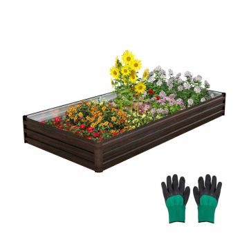 Поднятая грядка 240x120x30см, коричневого цвета