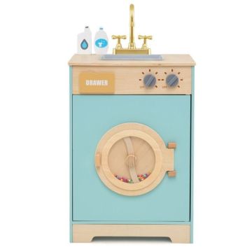 Игрушечная стиральная машина 40x30x75см., сине-светло-коричневая