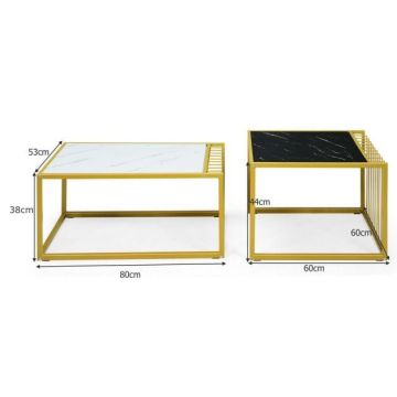 Komplekt 2 kohvilauda, erinevates värvitoonides