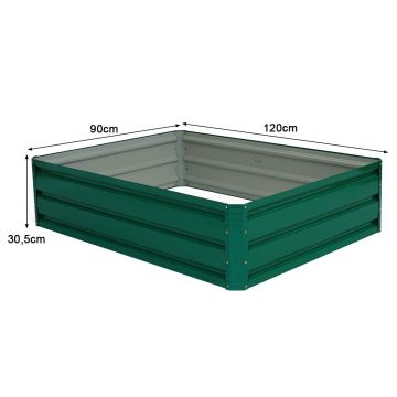 Поднятая грядка 120x90x30,5см, зелёного цвета