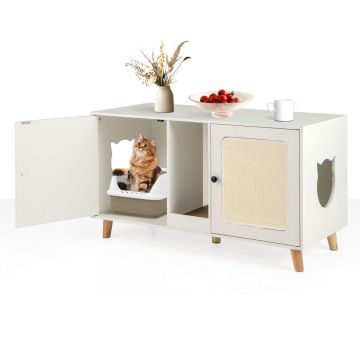 Кошачий туалет 108x50x60см, белого/светло-коричневого цвета