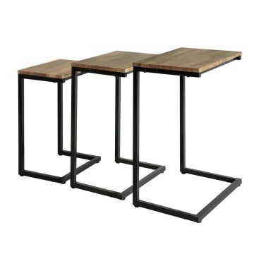 3 kohvilaua komplekt., must/pruun värv
