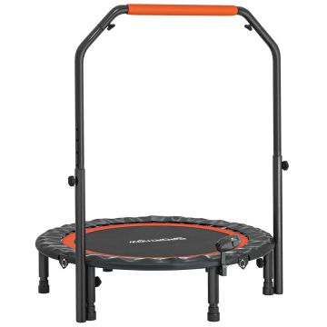 Fitness batuut käepidemega Homcom 102x102x123cm, must värv