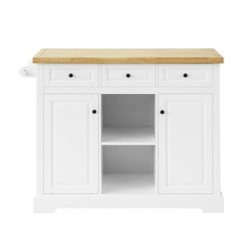 Кухонный остров 115x46x90,7см., белого/светло-коричневого цвета