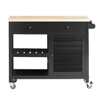 Кухонная тележка 105x40x855см., черного/светло-коричневого цвета