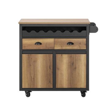 Кухонный шкаф 89x40x87см., черного/коричневого цвета