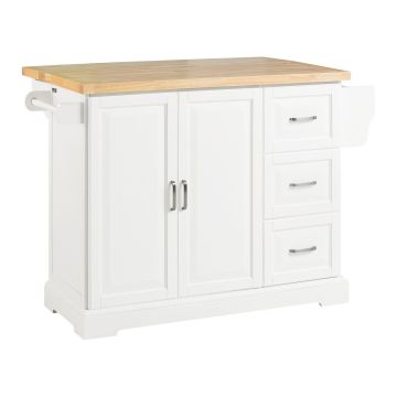 Кухонный остров 130x71x91см., белого/светло-коричневого цвета