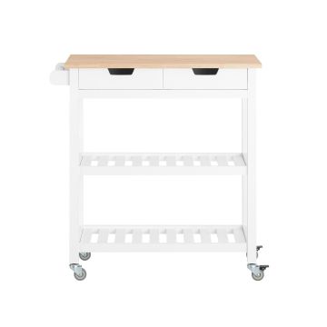 Кухонная тележка 84x39x89см., белого/светло-коричневого цвета
