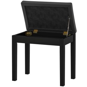 Klaveritool, Hoiuruumiga, Must, 55 × 50 × 34 cm