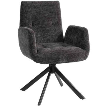 Tugitool, 360° pööratav, Must, 60 × 88 × 61 cm