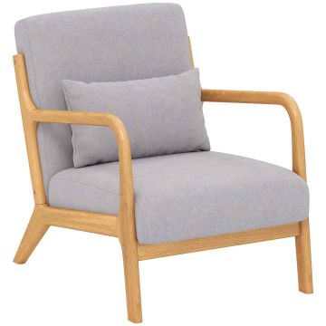 Tugitool Homcom 61x78x76cm, halli/heledalt pruuni värvi