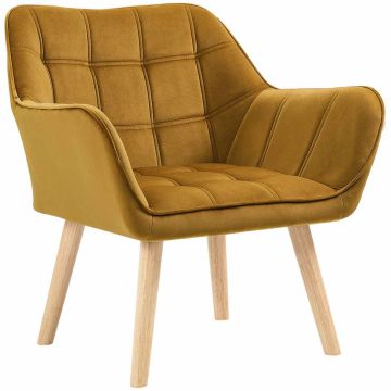Tugitool Homcom 67x61,5x71cm, kollane/heledalt pruun