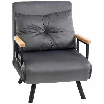Tugitool-voodi Homcom 63x73x81cm, tumehall värv