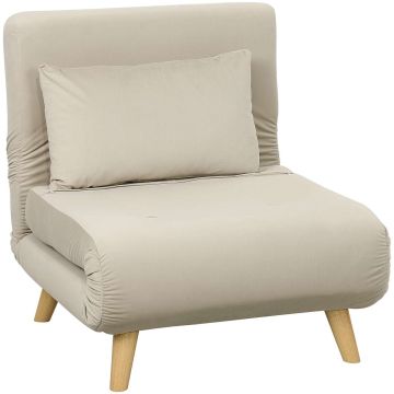 Tugitool-voodi Homcom 72x78x79cm, liiva/heledasti pruuni värvi