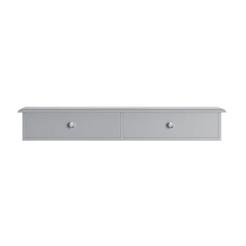 Seinale kinnitatav riiul sahtlitega 64x15x10cm., hall/hõbedane värv