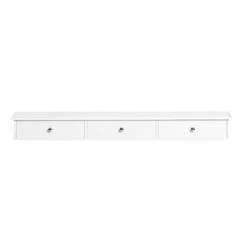 Seinale kinnitatav riiul sahtlitega 94x15x10cm., valge/hõbedane värv
