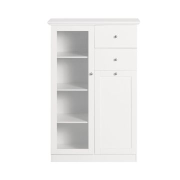 Кухонный шкаф 80x40x125см., белого/серебристого цвета