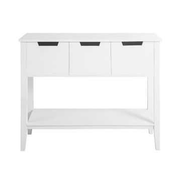 Sahtlitega konsoollaud 93x33x79cm., valge värvusega