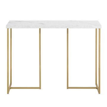 Konsoollaud 100x36x75cm., valge/kuldne värv