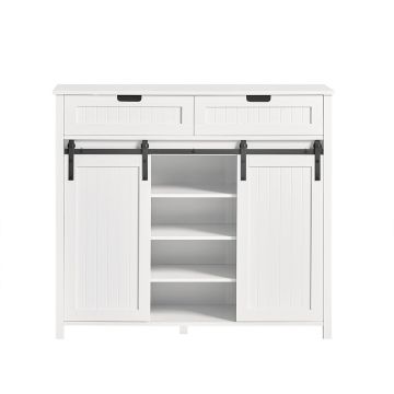 Kummut 104x35x93cm., valge/must