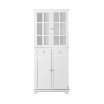 Кухонный шкаф 75x40x175см., белого/серебристого цвета