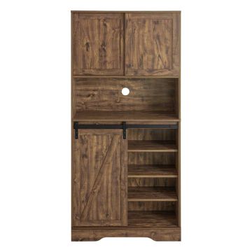 Буфет 80x34x170см., коричневого/черного цвета