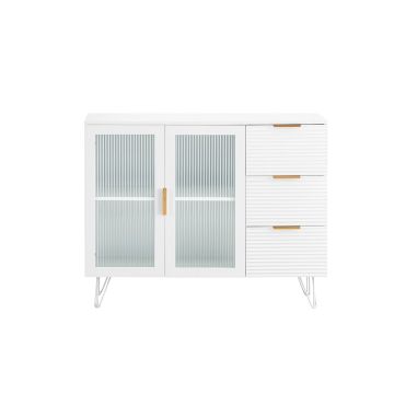 Кухонный шкаф 108x40x85см., белого/золотого цвета