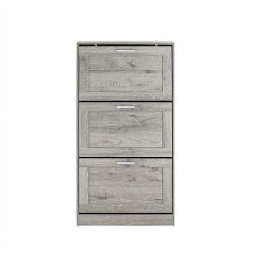 Тумба для обуви 60x23x115см., серого/серебристого цвета