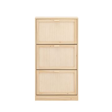 Тумба для обуви 60x24x118см., светло-коричневого/белого цвета