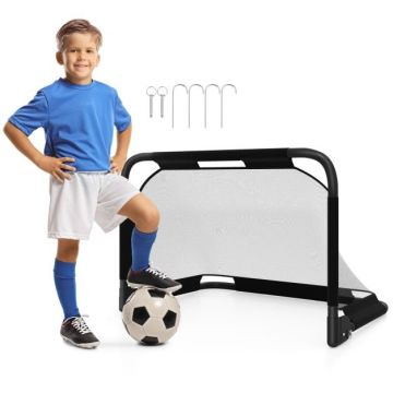 Foldable football goal for children, Black, 91 × 62 × 62 cm