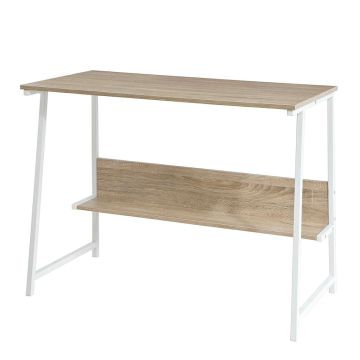 Kirjutuslaud 100x50x75cm., helepruun/valge värv