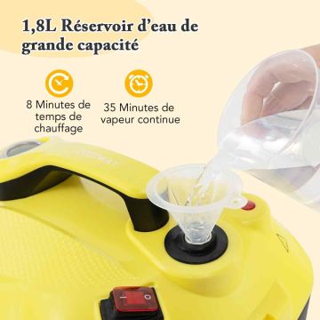 Steam cleaner, 15 attachments, 36 × 26 × 23 cm