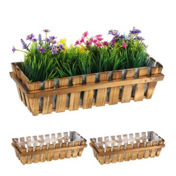 Lillekastide komplekt Relaxdays 10037613.0, 3 tk, Pruun, 45 × 12 × 19,5 cm